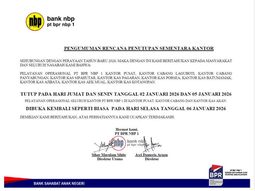 PENGUMUMAN PENUTUPAN SEMENTARA KANTOR